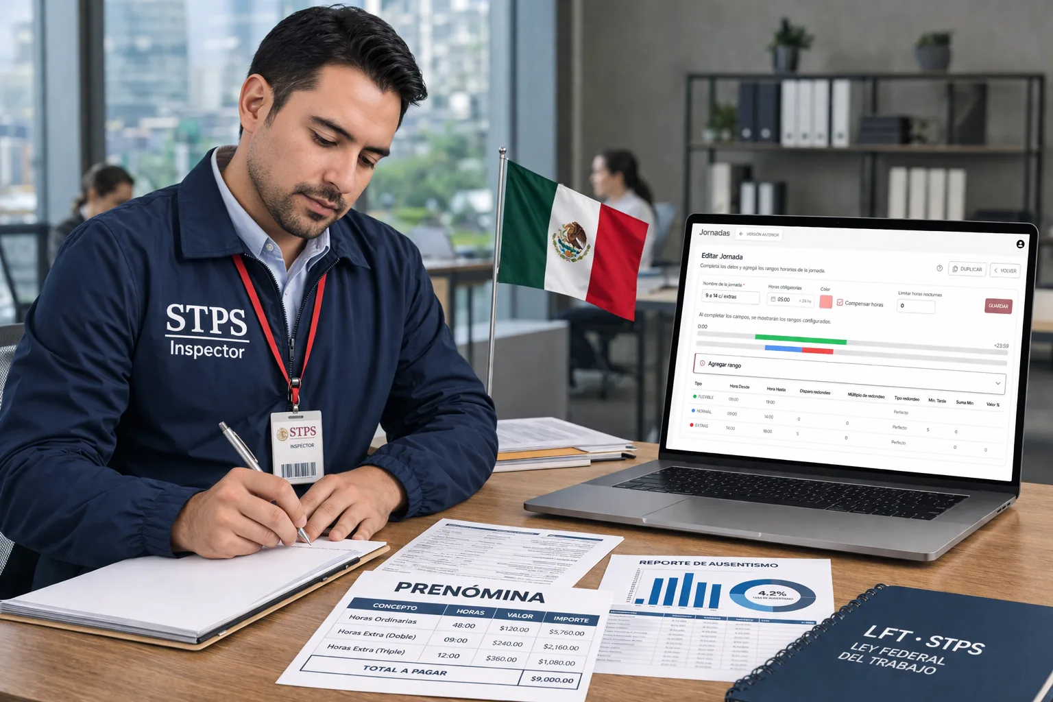 Horas extra México: LFT doble, triple y registro STPS