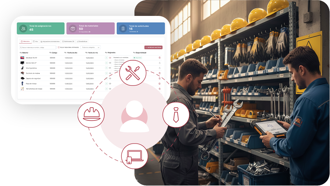 Herramientas y EPP en planta