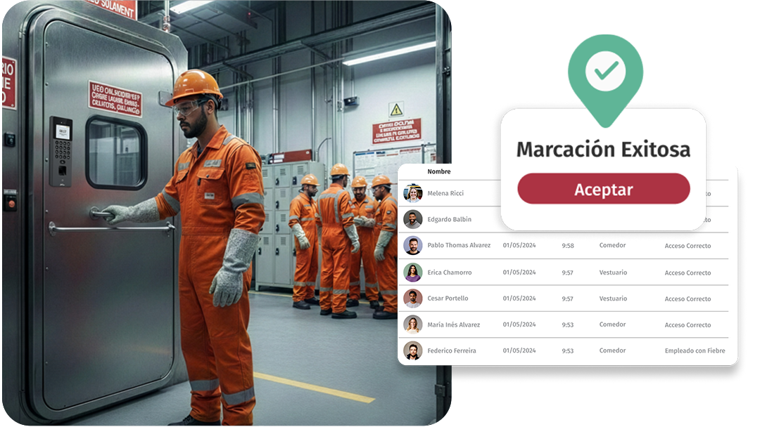 Control de asistencia en plantas químicas