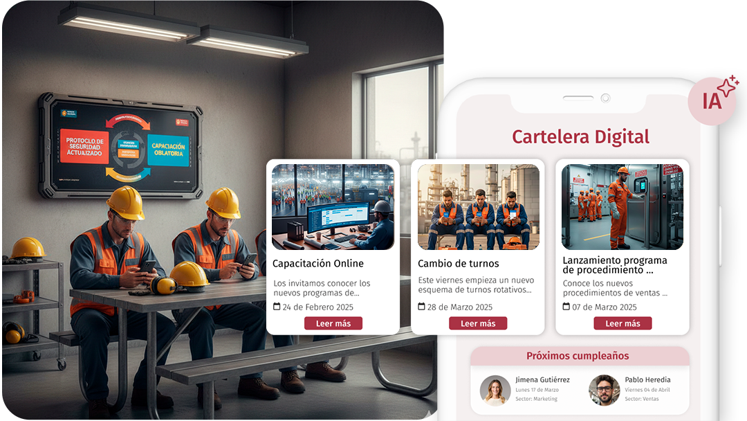 Cartelera digital y protocolos de seguridad