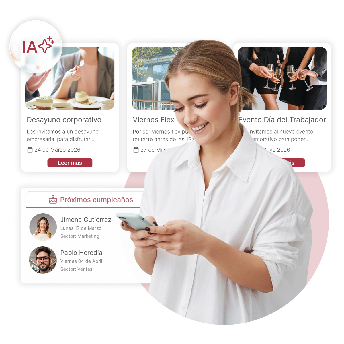 Cartelera digital Lenox HR — comunicados internos con confirmación de lectura